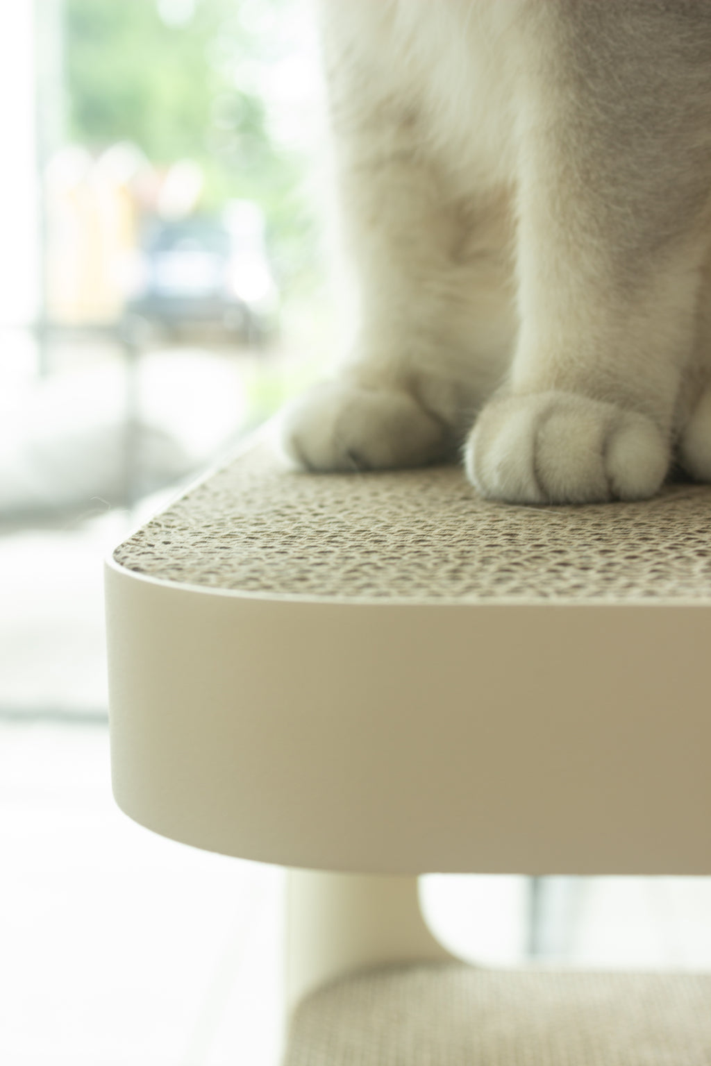 Design Beistelltisch modern stylisch hochwertiges Metall, Kratzpappe, stylische Kratzmöbel