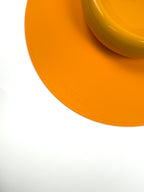 orange Napfunterlage, dopamine_decor_stylische_modern_rund_TUVY_Katze_Unterlage| Futter  | hygenisch 1