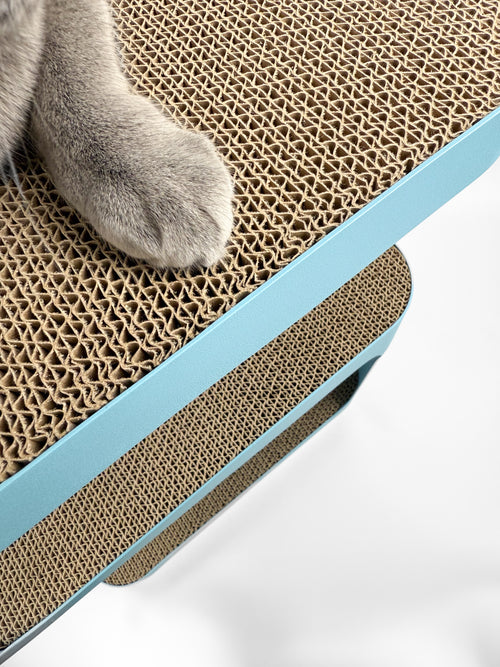 Design-Beistelltisch mit Kratzoption | lagoon blue