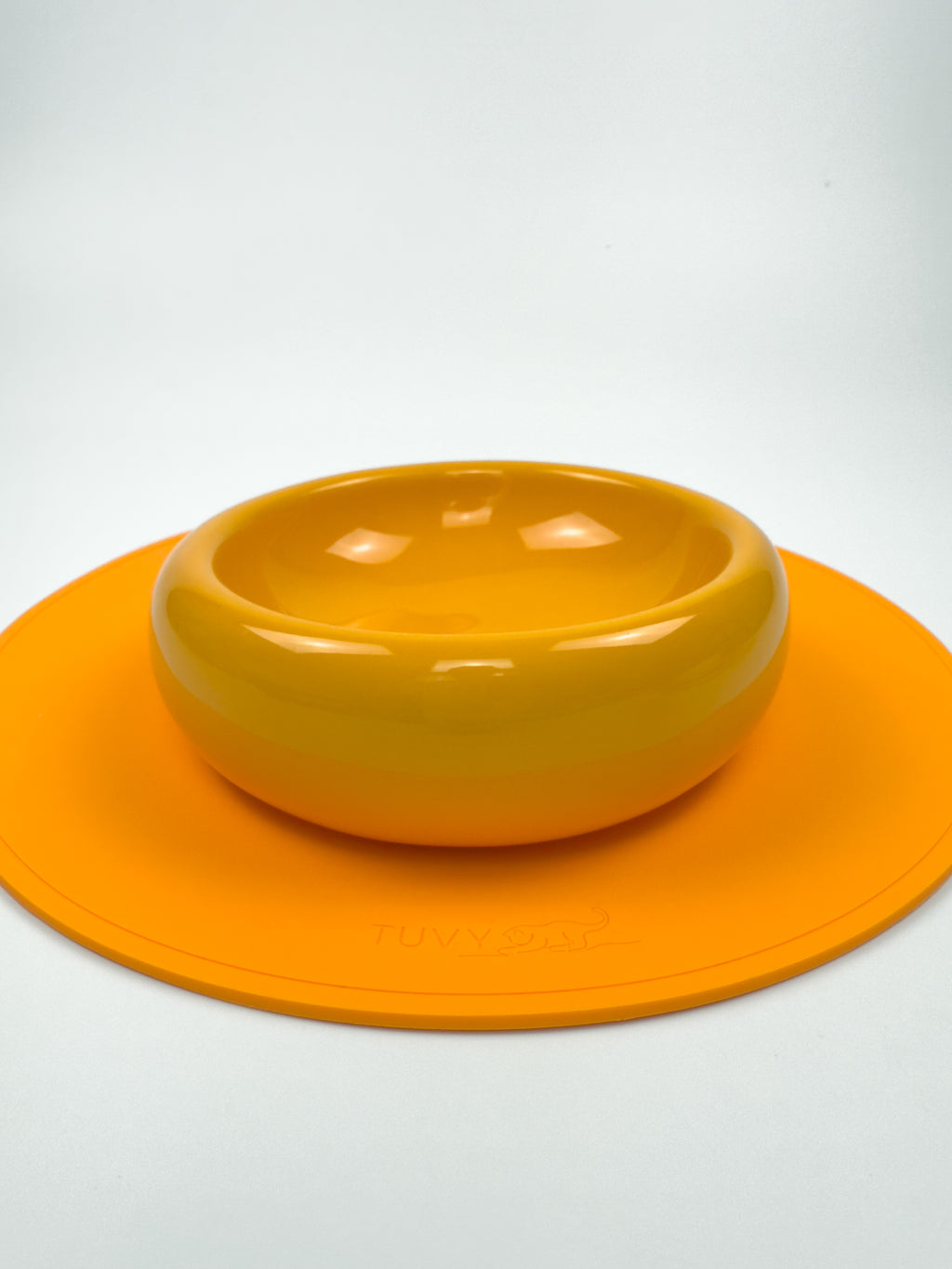 orange Napfunterlage, dopamine_decor_stylische_modern_rund_TUVY_Katze_Unterlage| Futter  | hygenisch, Napf, Futternapf, Katzennapf